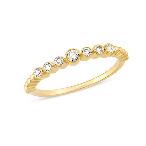 Nuran 14 kt rødguld fingerring, fra Tube serien med totalt 0,15 ct Diamanter Wesselton SI